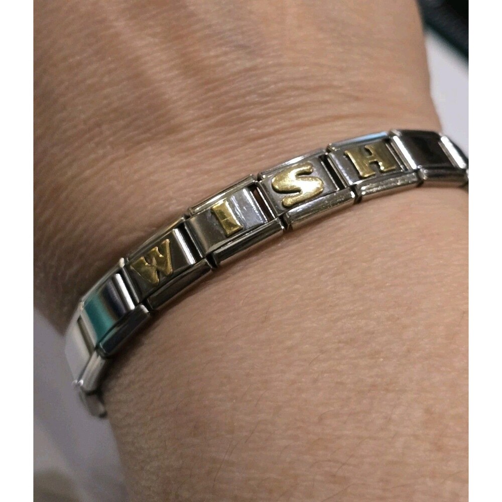 Wish Name Bracelet Stainless Steel Style Stretch Link Bracelet Personalized 1099